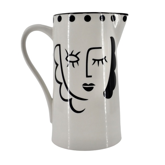 Pablo Picasso Ladies Face White & Black Ceramic Table Pitcher Mint Condition 9" - Picture 4 of 15